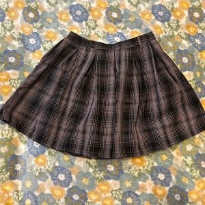 Hot Topic Sweet Society Women's XS Pink & Black Plaid Skirt w/ side zipper